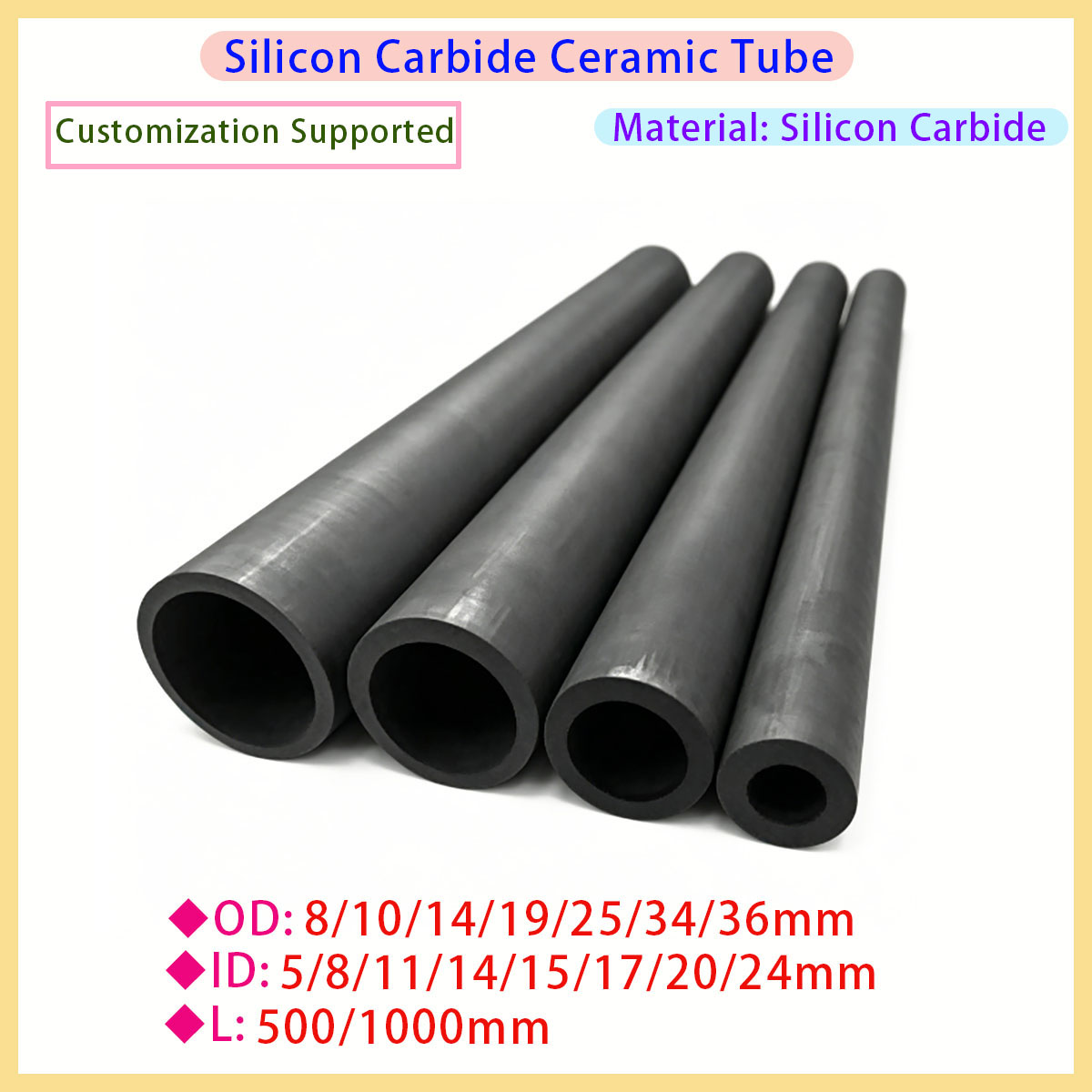 Pipe Freeze Spray - SiC 세라믹 파이프 무압 소결 탄화규소